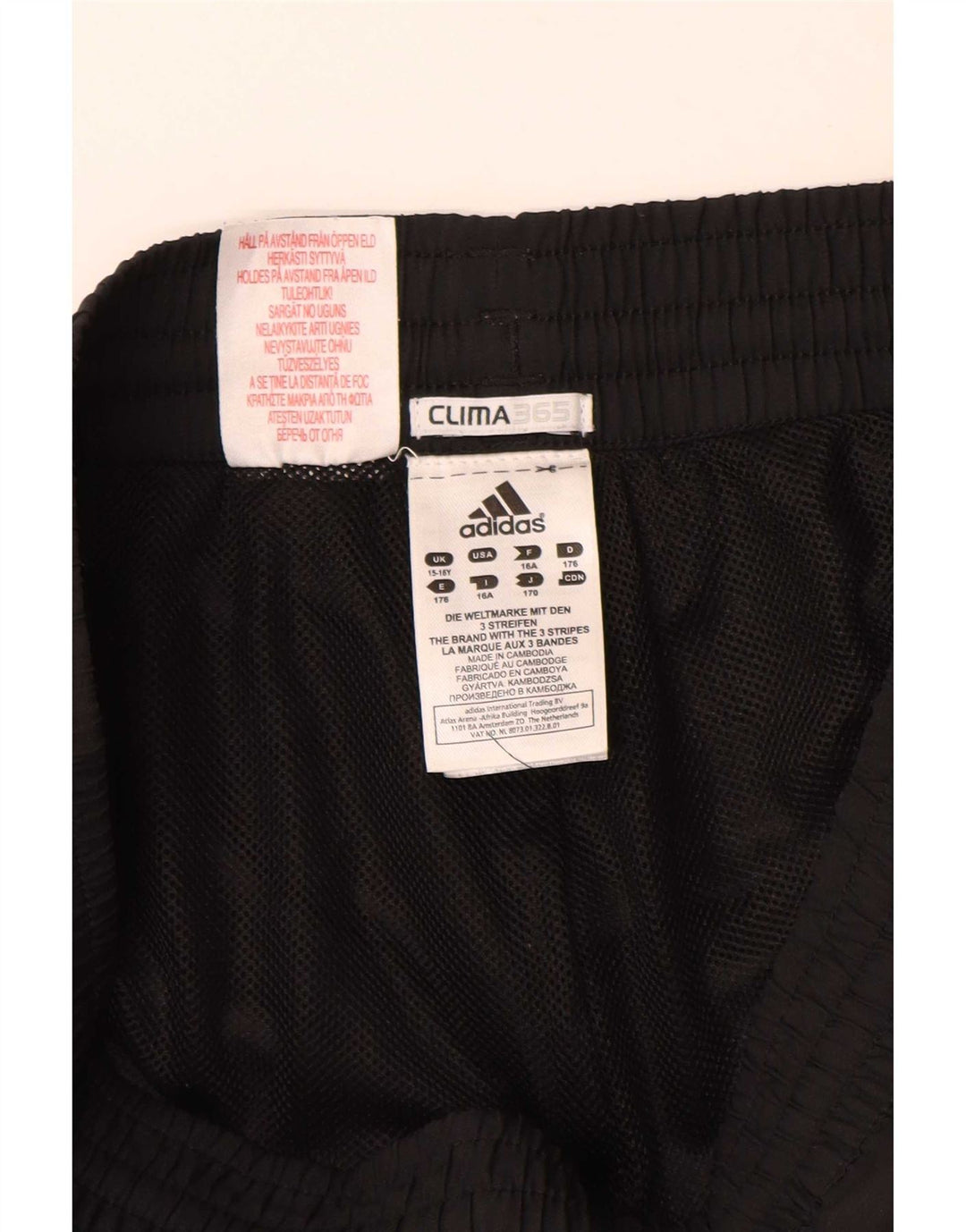 Adidas Boys Climacool Capri Tracksuit Trousers 15-16 Years Black Polyester