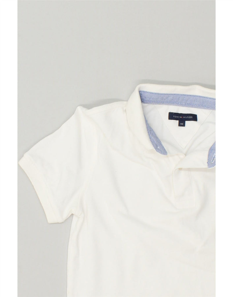 TOMMY HILFIGER Boys Polo Shirt 9-10 Years White Cotton | Vintage Tommy Hilfiger | Thrift | Second-Hand Tommy Hilfiger | Used Clothing | Messina Hembry 