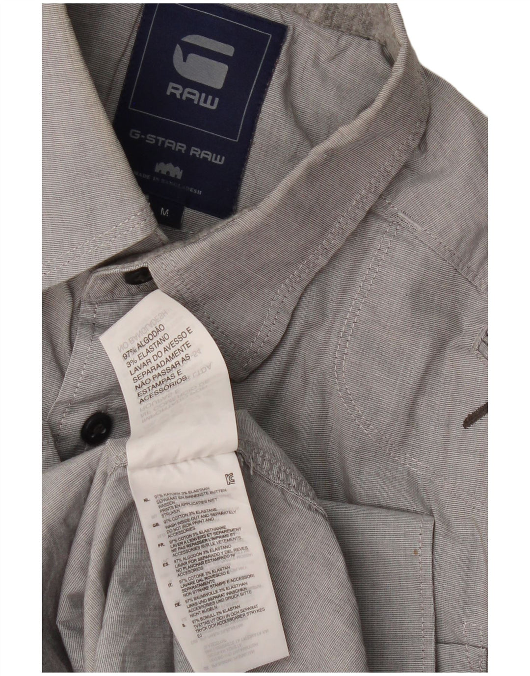 G-Star Mens Shirt Medium Grey Cotton