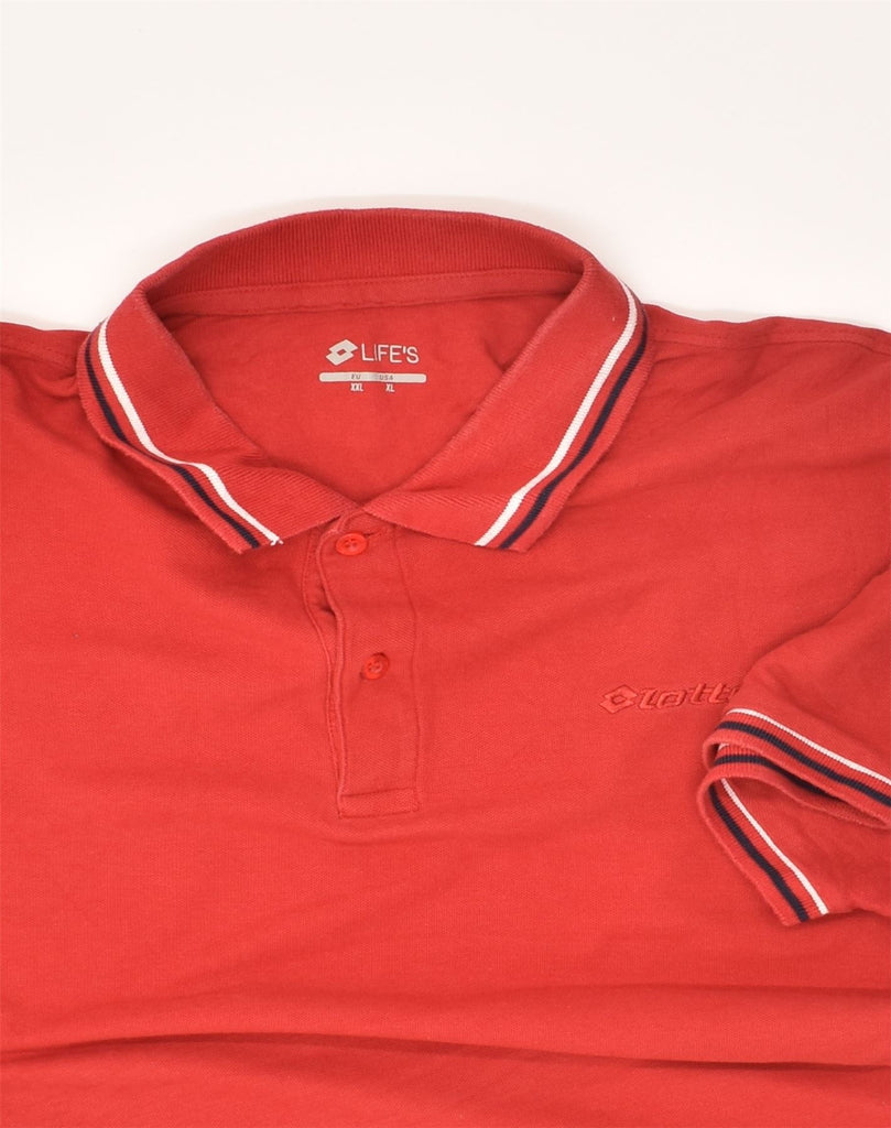 LOTTO Mens Polo Shirt XL Red Cotton | Vintage Lotto | Thrift | Second-Hand Lotto | Used Clothing | Messina Hembry 