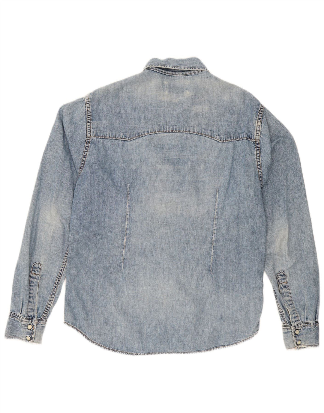 Lee Womens Denim Shirt UK 16 Large Blue Cotton