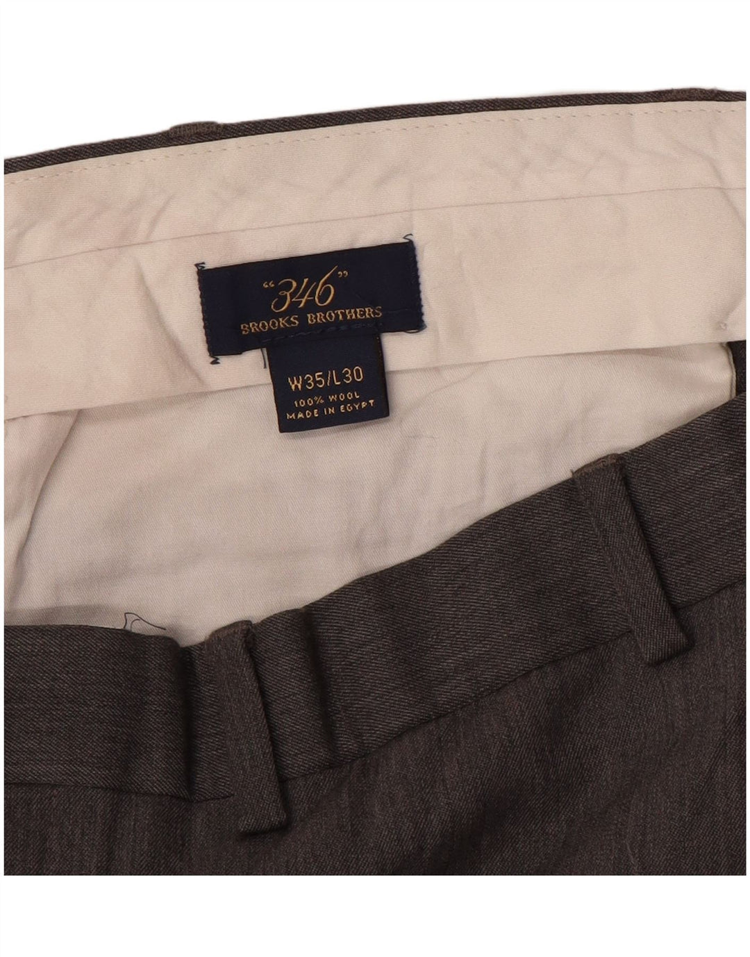 BROOKS BROTHERS Mens 346 Straight Suit Trousers W35 L30  Grey Wool