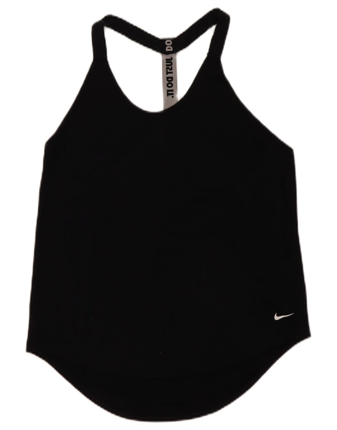 Nike Womens Dri Fit Graphic Vest Top UK 12 Medium Black Polyester