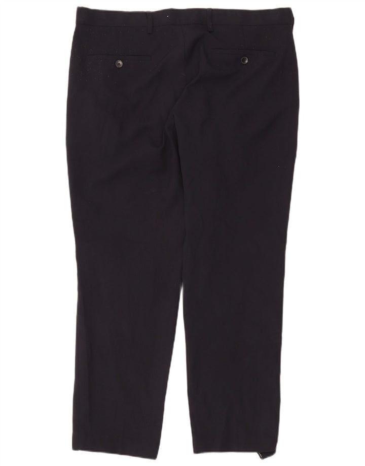 Marks & Spencer Mens Regular Fit Chino Trousers W36 L27 Navy Blue Polyester
