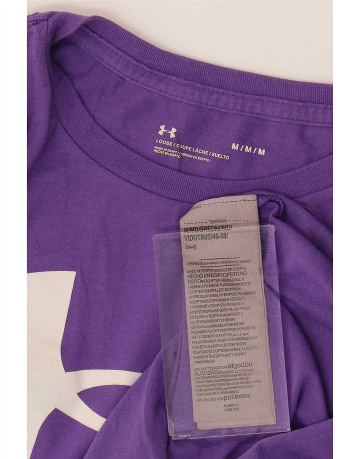 Under Armour Mens Graphic T-Shirt Top Medium Purple Cotton