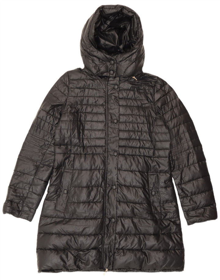 Marella Womens Hooded Padded Coat UK 16 Large Black Polyester