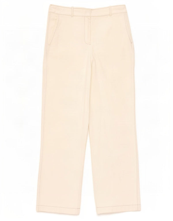 Zara Womens Loose Fit Chino Trousers Small W26 L31 White Cotton