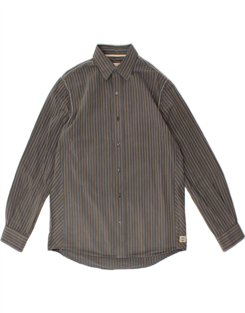 TIMBERLAND Mens Shirt Medium Grey Striped Cotton | Vintage Timberland | Thrift | Second-Hand Timberland | Used Clothing | Messina Hembry 