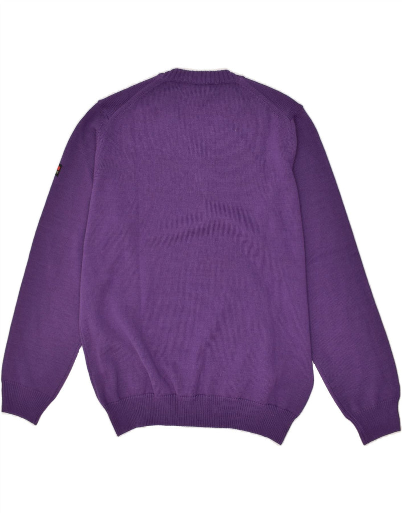 NAVIGARE Mens V-Neck Jumper Sweater Large Purple Merino Wool | Vintage Navigare | Thrift | Second-Hand Navigare | Used Clothing | Messina Hembry 