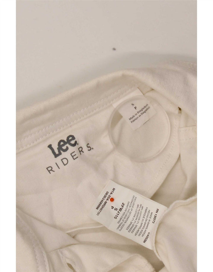 Lee Womens Riders Denim Jacket UK 10 Small White Cotton