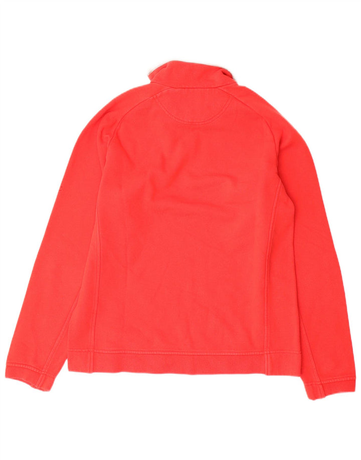 CHAMPION Womens Zip Neck Sweatshirt Jumper UK 14 Medium Red Cotton