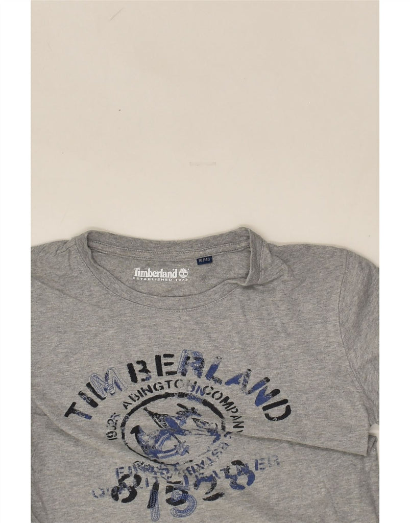 TIMBERLAND Boys Graphic Top Long Sleeve 9-10 Years Grey Cotton | Vintage Timberland | Thrift | Second-Hand Timberland | Used Clothing | Messina Hembry 