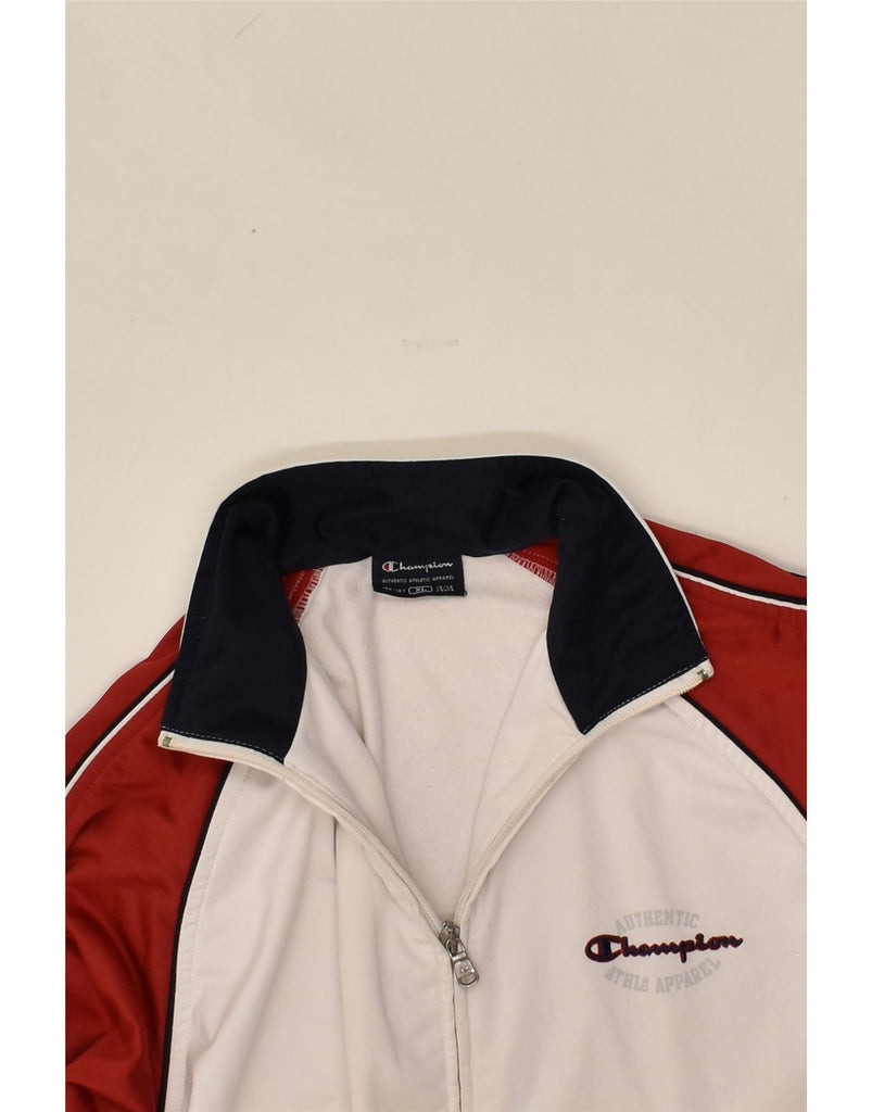 CHAMPION Boys Tracksuit Top Jacket 13-14 Years XL Off White Colourblock | Vintage Champion | Thrift | Second-Hand Champion | Used Clothing | Messina Hembry 