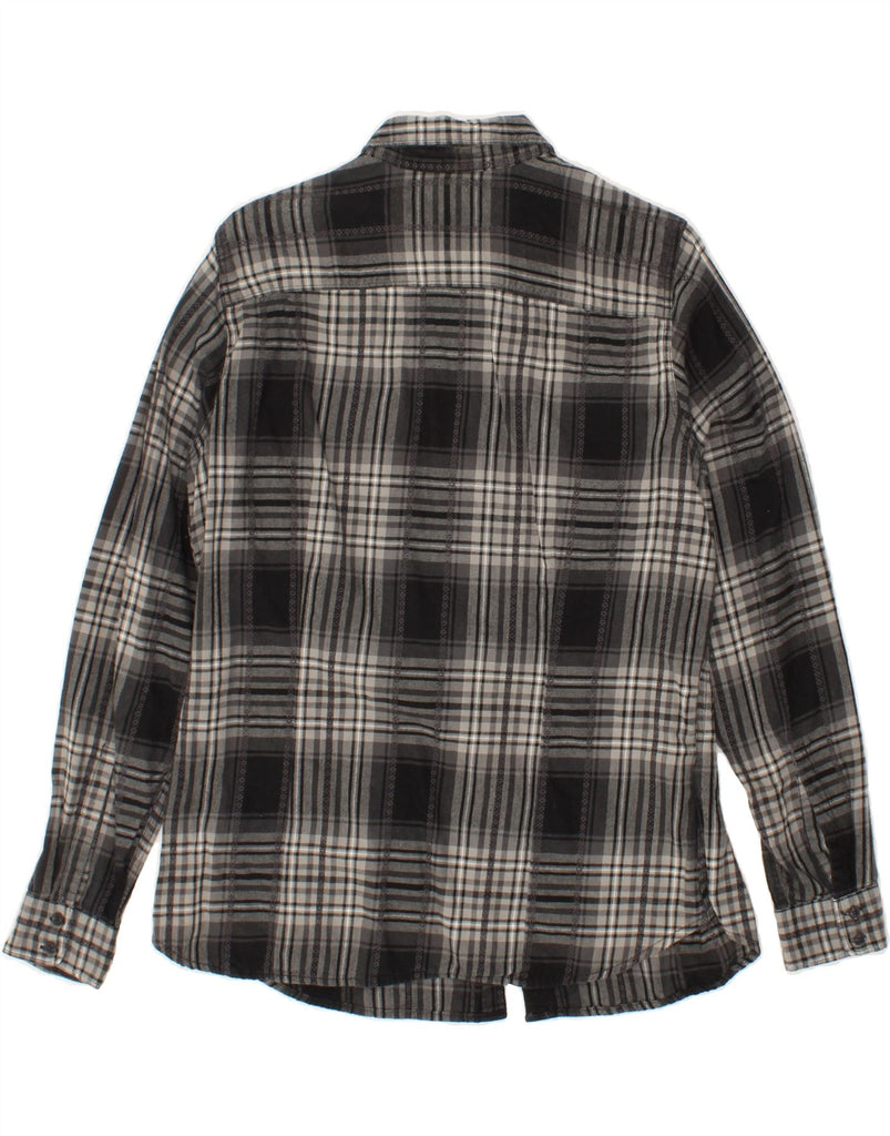 EDDIE BAUER Womens Flannel Shirt UK 16 Large Grey Check Cotton Vintage Eddie Bauer and Second-Hand Eddie Bauer from Messina Hembry 