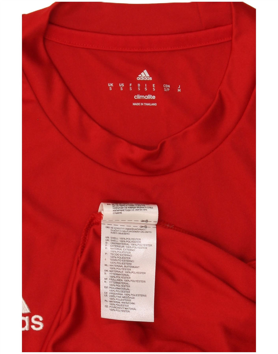 Adidas Mens Climalite T-Shirt Top Small Red Polyester