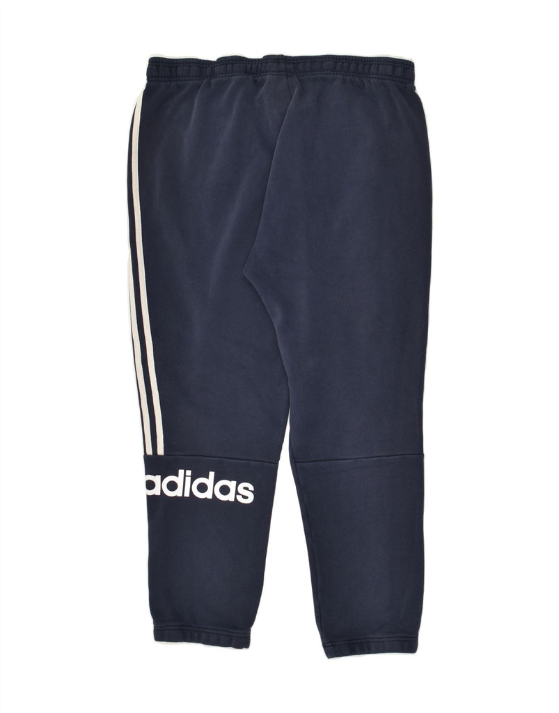 ADIDAS Mens Graphic Tracksuit Trousers Joggers XL Navy Blue Cotton | Vintage Adidas | Thrift | Second-Hand Adidas | Used Clothing | Messina Hembry 