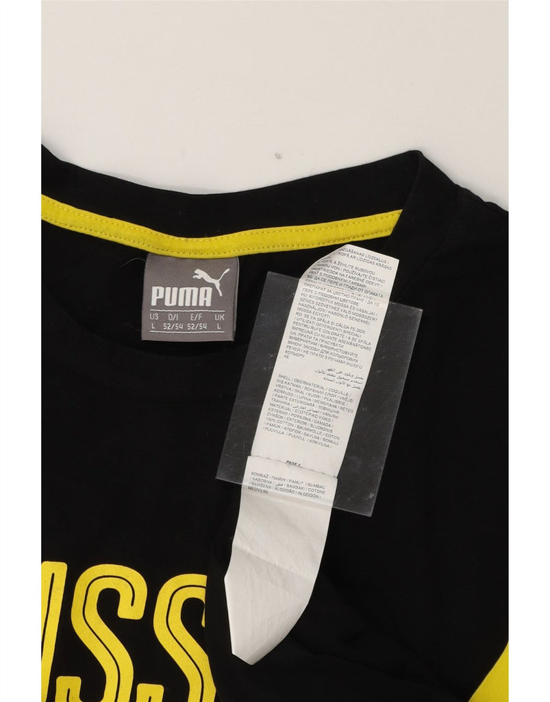 PUMA Mens Graphic T-Shirt Top Large Black Cotton Vintage Puma and Second-Hand Puma from Messina Hembry 