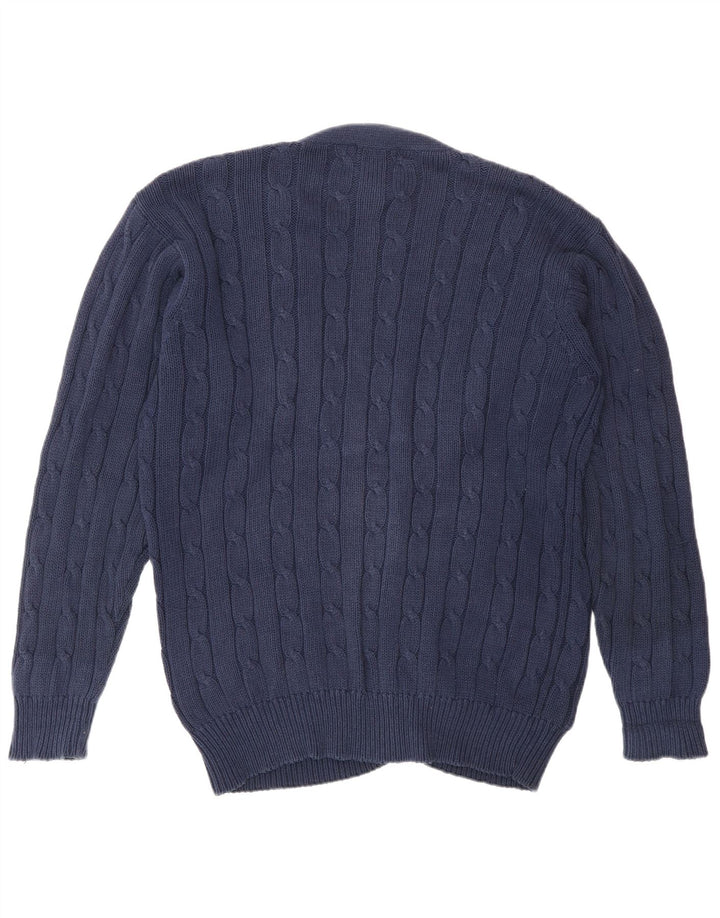 Kappa Mens Cardigan Sweater Medium Navy Blue Cotton
