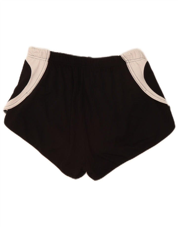 Asics Womens Graphic Sport Shorts UK 12 Medium  Black Colourblock Polyester