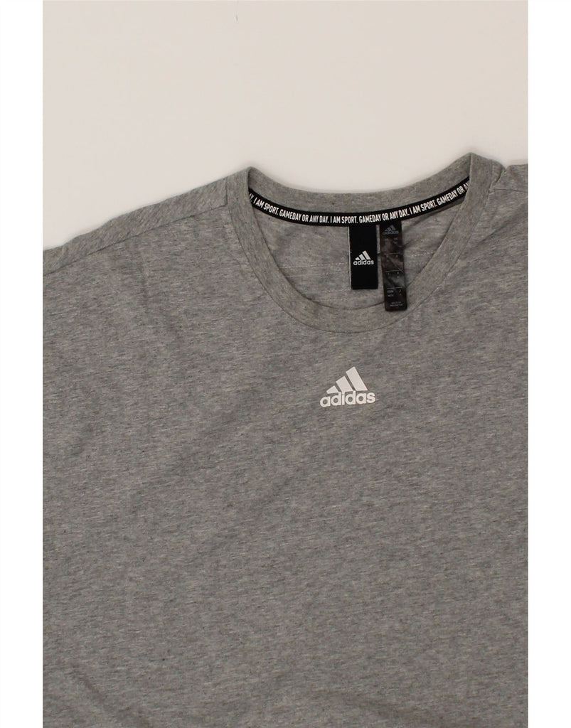 ADIDAS Mens T-Shirt Top Medium Grey Cotton Vintage Adidas and Second-Hand Adidas from Messina Hembry 