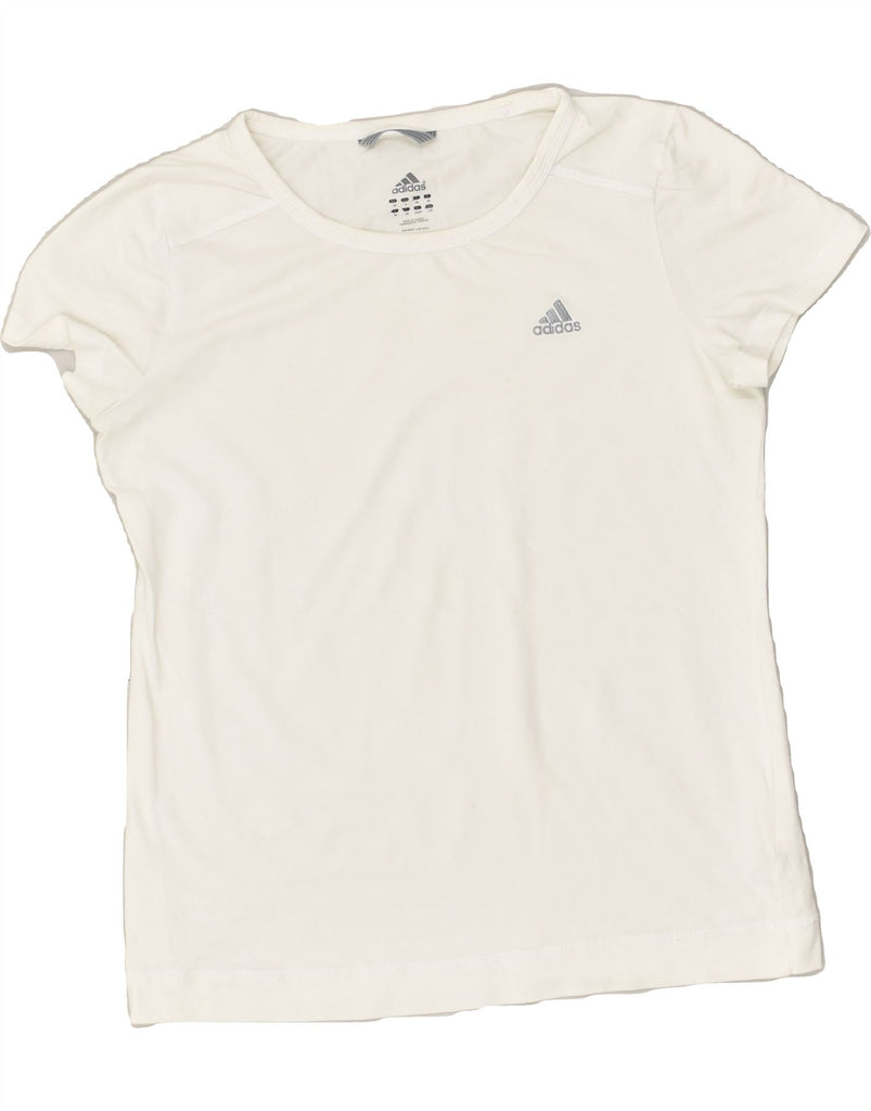 ADIDAS Womens T-Shirt Top UK 18 XL White Cotton | Vintage Adidas | Thrift | Second-Hand Adidas | Used Clothing | Messina Hembry 