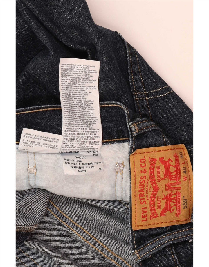 Levi's Mens 559 Straight Jeans W40 L30 Navy Blue Cotton