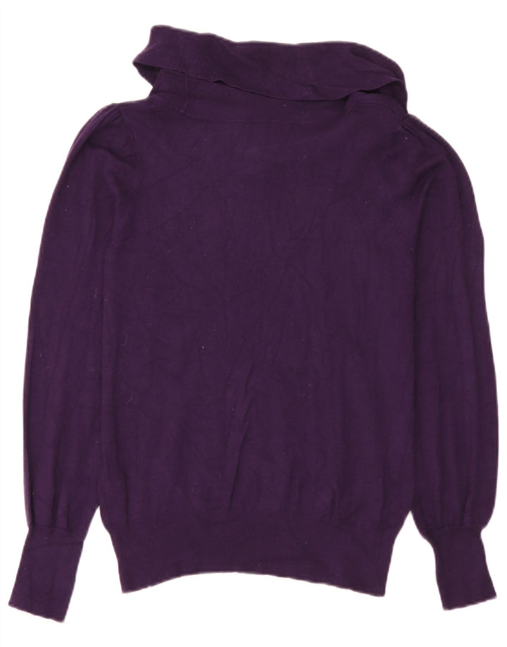 Marks & Spencer Womens Roll Neck Jumper Sweater UK 12 Medium Purple Viscose