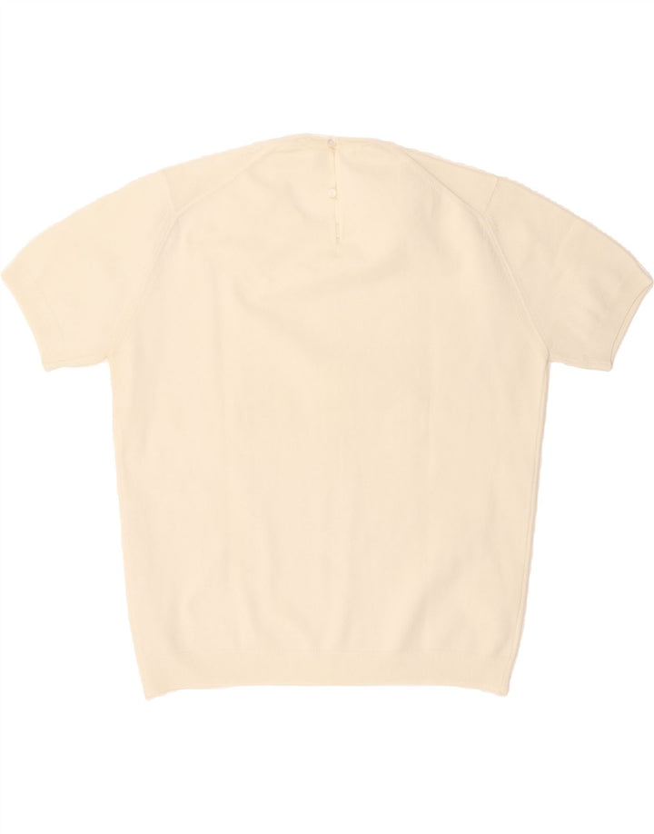 VINTAGE Womens Blouse Top UK 16 Large Off White Polyester Vintage Vintage and Second-Hand Vintage from Messina Hembry 