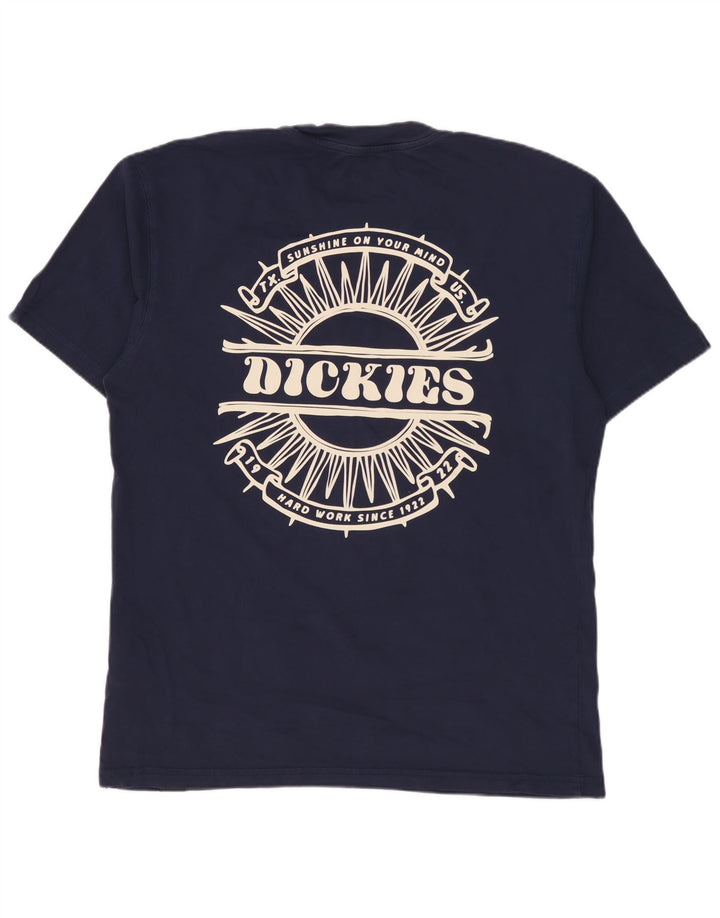 DICKIES Mens Graphic T-Shirt Top Small Navy Blue Cotton