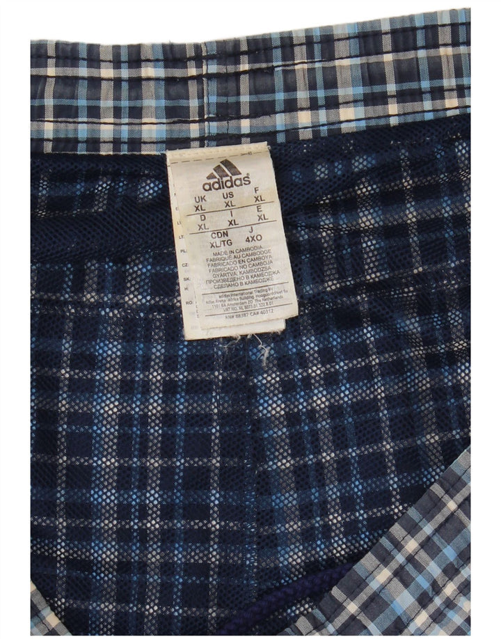 Adidas Mens Swimming Shorts XL  Blue Check Polyester