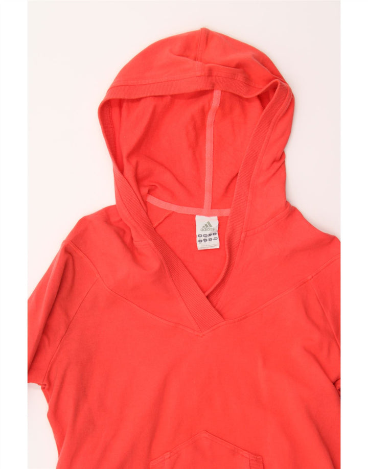 ADIDAS Womens Graphic Hoodie Jumper UK 16 Large Orange Polyester Vintage Adidas and Second-Hand Adidas from Messina Hembry 