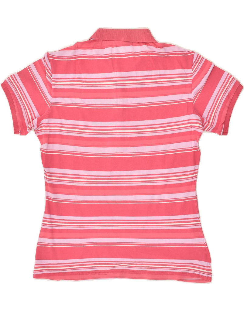 FILA Womens Polo Shirt UK 16 Large Pink Striped Cotton | Vintage Fila | Thrift | Second-Hand Fila | Used Clothing | Messina Hembry 