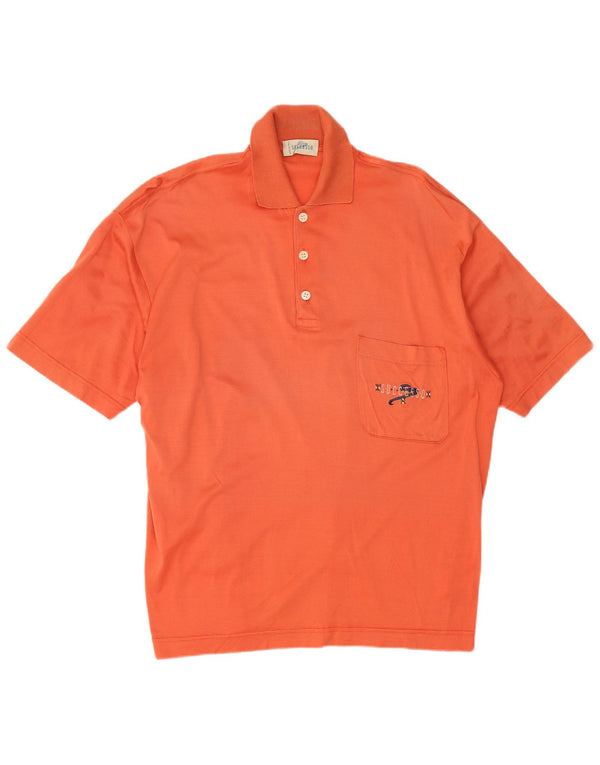 Vintage Mens Polo Shirt IT 46 Small Orange Cotton