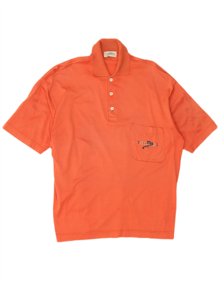 Vintage Mens Polo Shirt IT 46 Small Orange Cotton