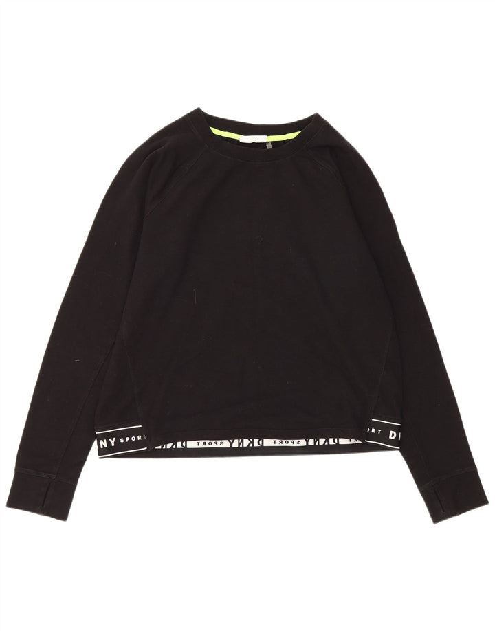 DKNY Womens Sweatshirt Jumper UK 18 XL Black Cotton