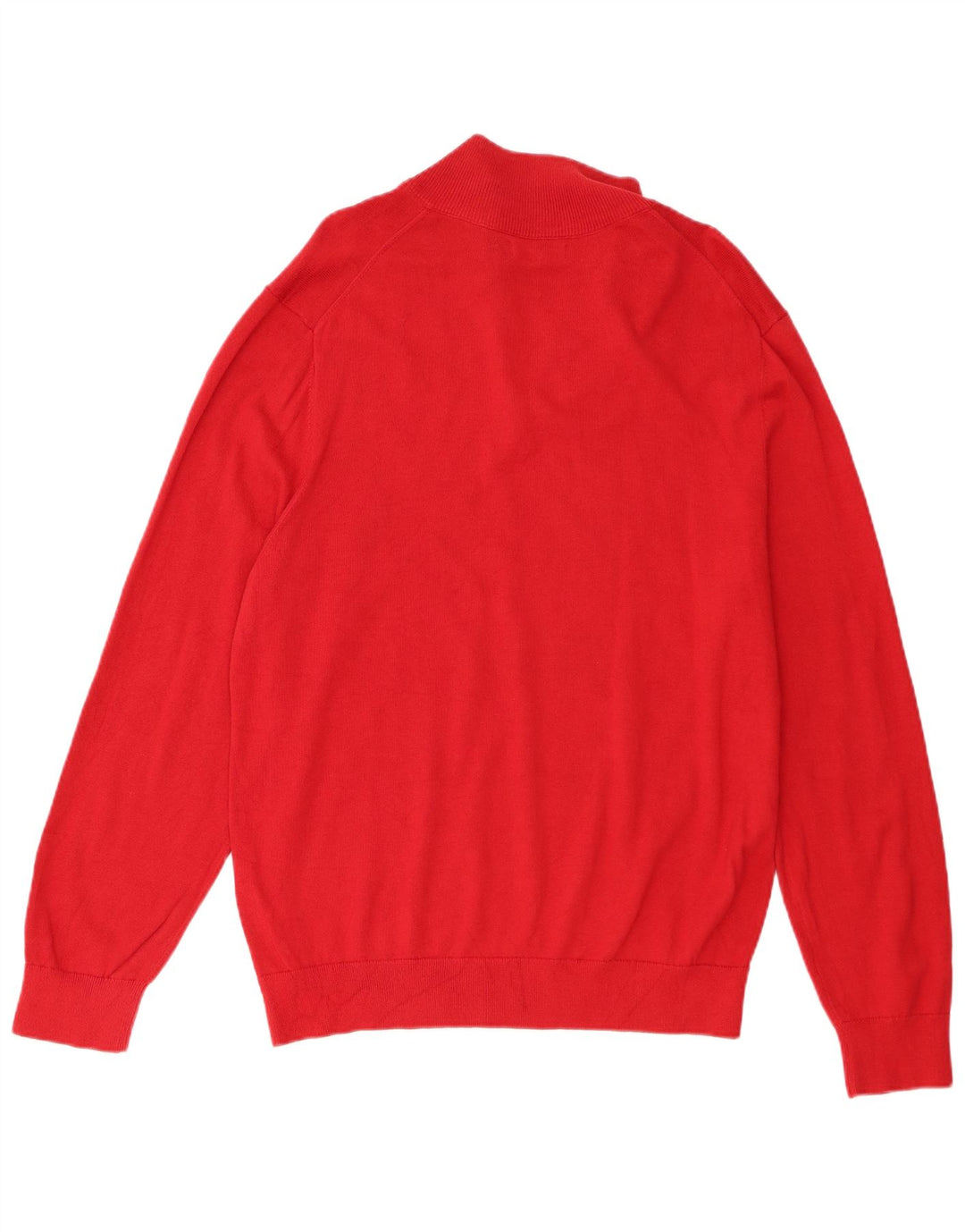 Nautica Mens Zip Neck Jumper Sweater Large Red Cotton