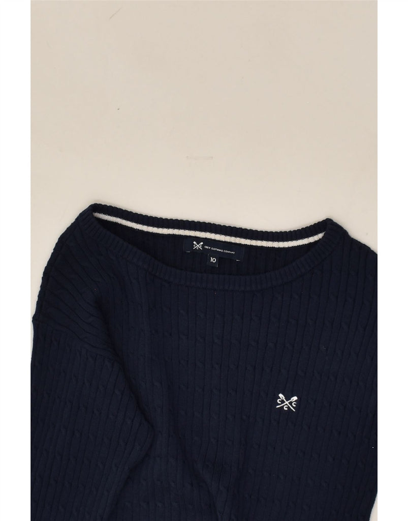 CREW CLOTHING Womens Boat Neck Jumper Sweater UK 10 Small  Navy Blue | Vintage Crew Clothing | Thrift | Second-Hand Crew Clothing | Used Clothing | Messina Hembry 