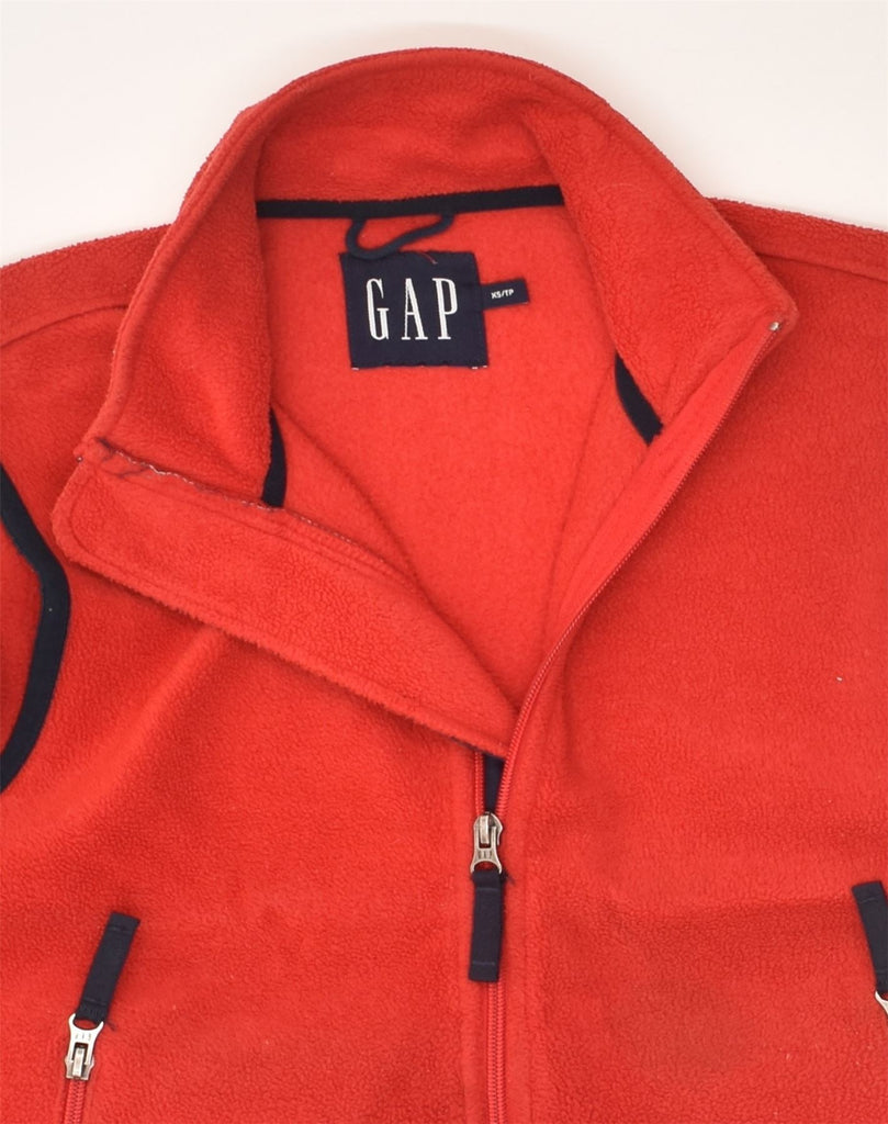 GAP Womens Fleece Gilet UK 6 XS Red Colourblock Polyester | Vintage Gap | Thrift | Second-Hand Gap | Used Clothing | Messina Hembry 