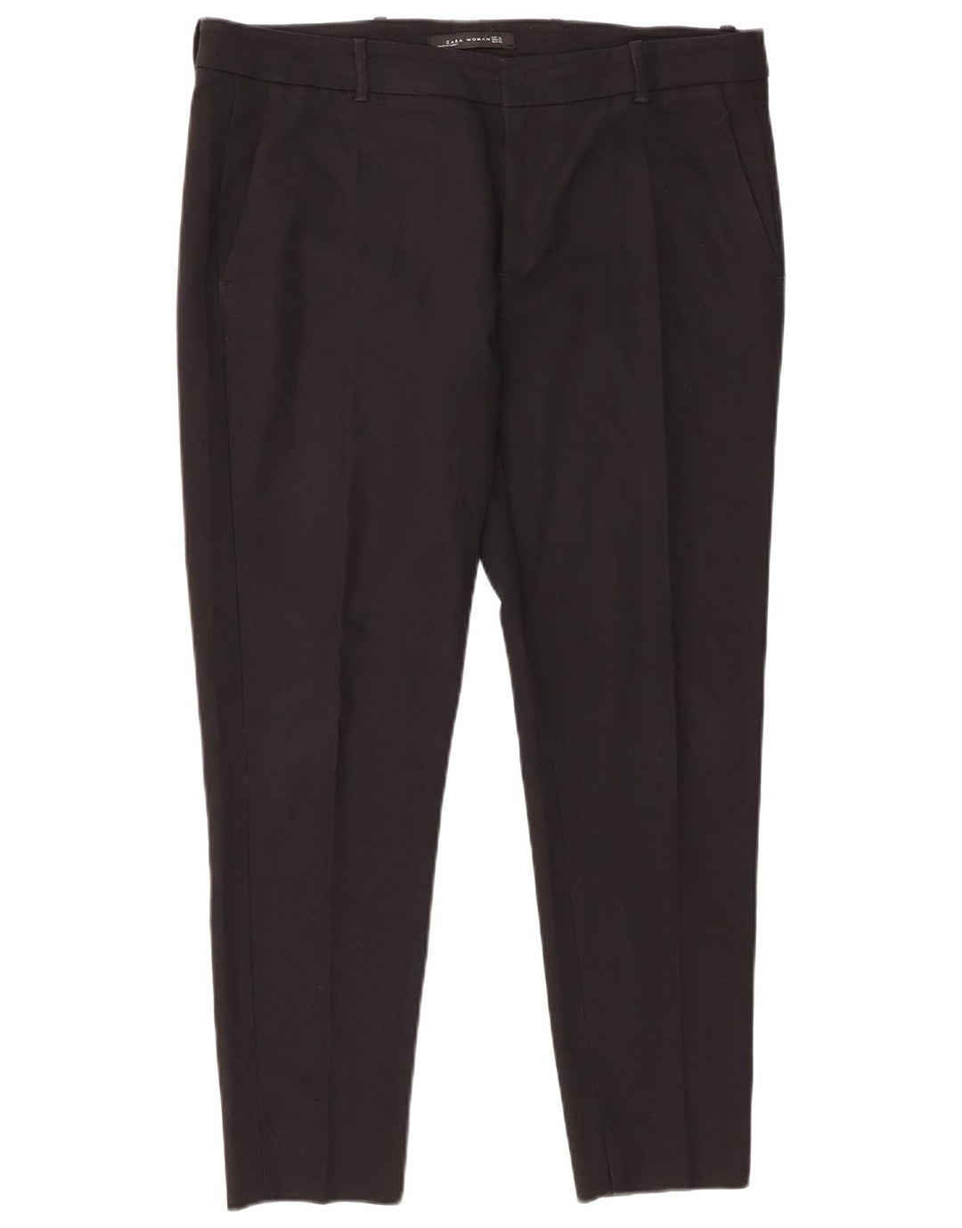 Zara Womens Slim Chino Trousers XL W32 L28 Black Polyester