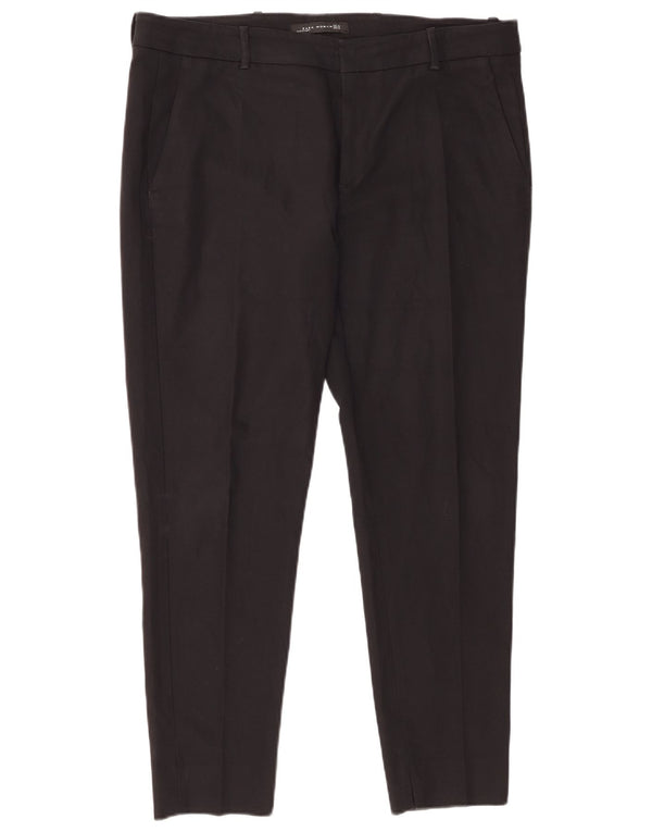 Zara Womens Slim Chino Trousers XL W32 L28 Black Polyester