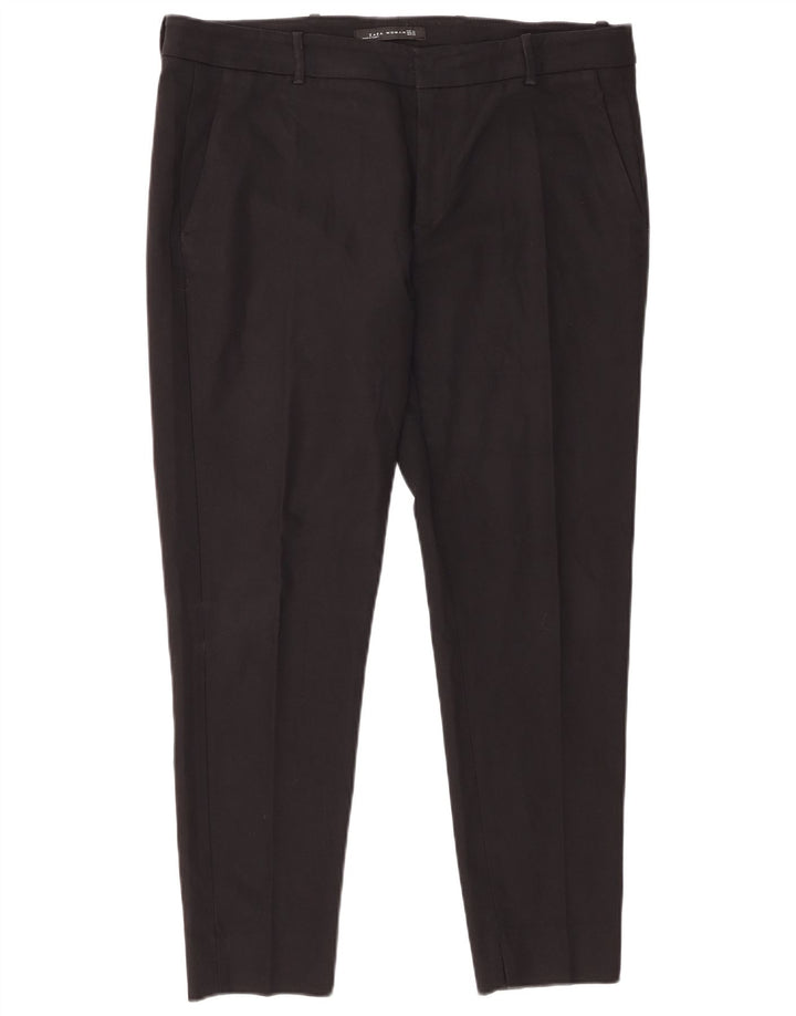 Zara Womens Slim Chino Trousers XL W32 L28 Black Polyester