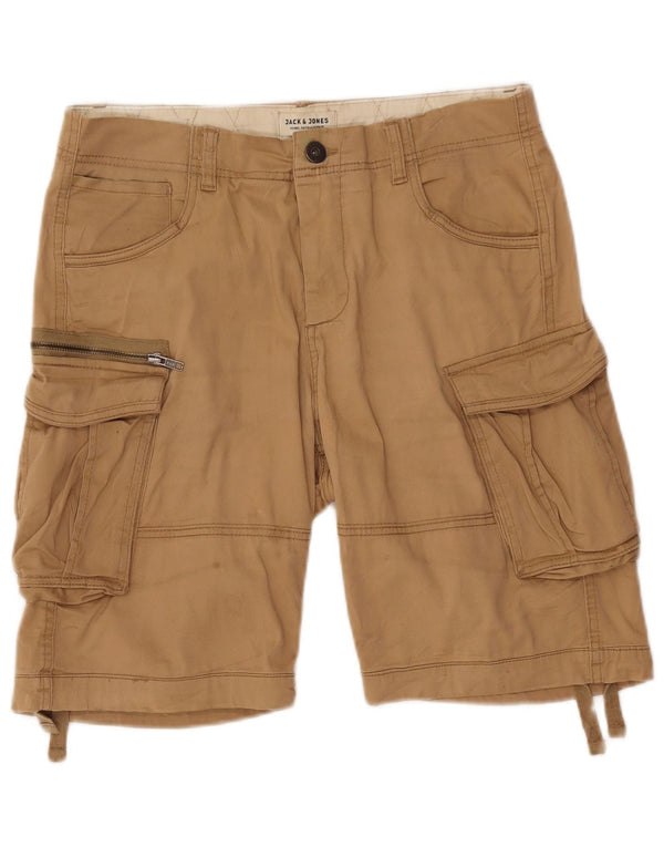 JACK & JONES Mens Cargo Shorts Small W32  Beige Cotton