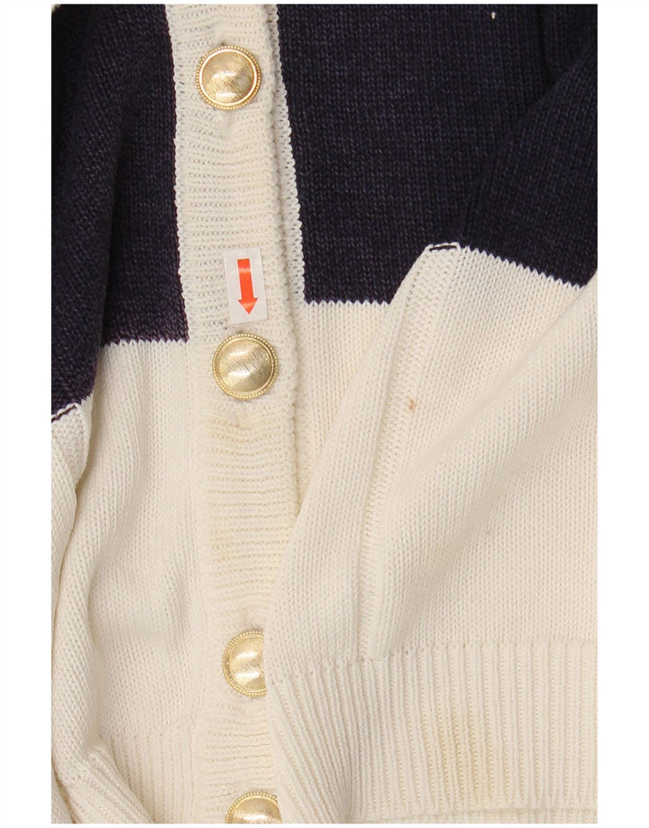 Baldini Womens Cardigan Sweater UK 16 Large White Striped
