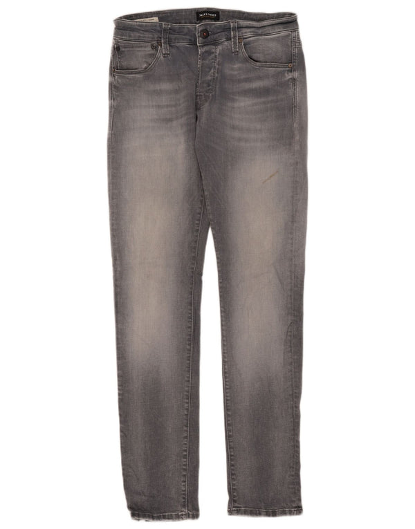 Jack & Jones Mens GLENN Slim Jeans W33 L34 Grey Cotton