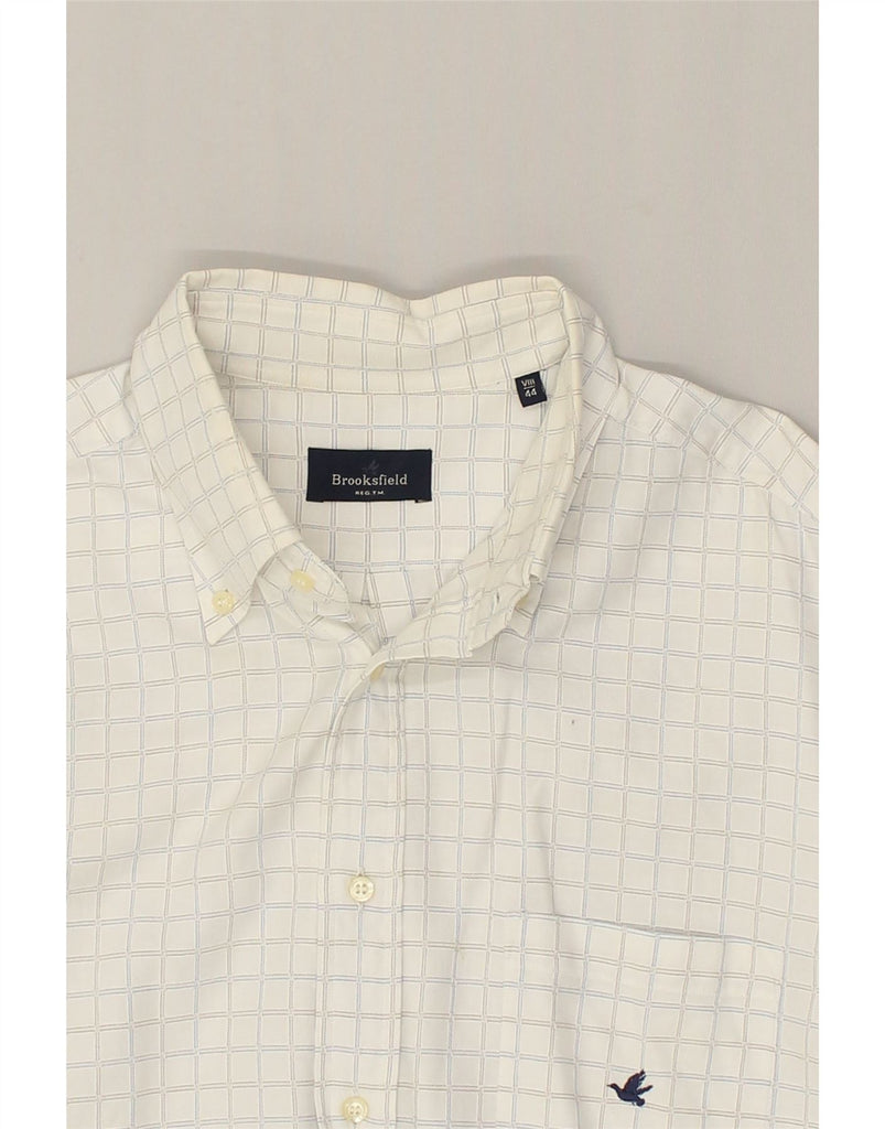 BROOKSFIELD Mens Shirt Size 44 XL White Check Cotton | Vintage Brooksfield | Thrift | Second-Hand Brooksfield | Used Clothing | Messina Hembry 