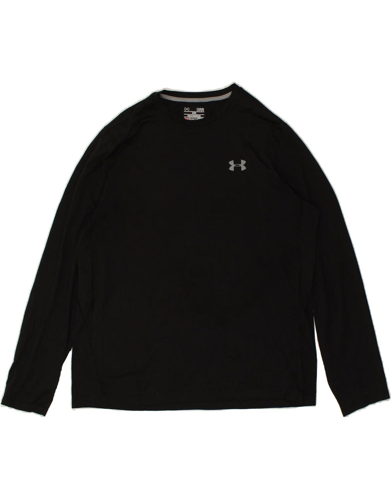 UNDER ARMOUR Mens Heat Gear Top Long Sleeve Large Black Polyester | Vintage Under Armour | Thrift | Second-Hand Under Armour | Used Clothing | Messina Hembry 