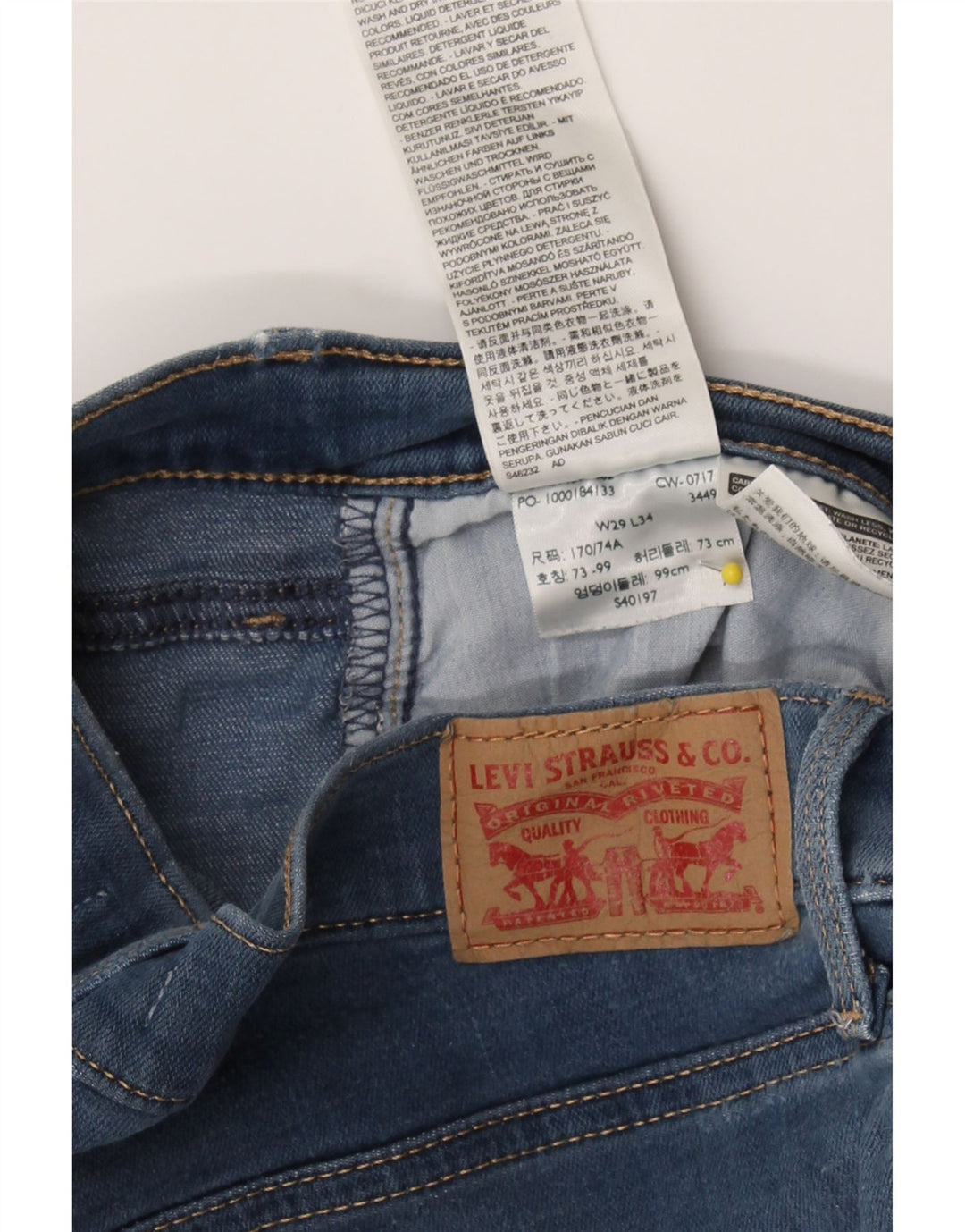 LEVI'S Womens Slimming Straight Jeans W29 L28 Blue Cotton Vintage Levi's and Second-Hand Levi's from Messina Hembry 