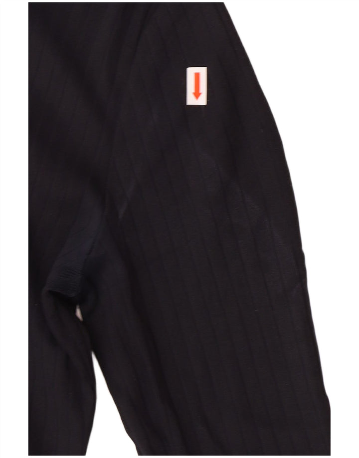 CALVIN KLEIN JEANS Womens Top Long Sleeve UK 12 Medium Navy Blue Polyamide