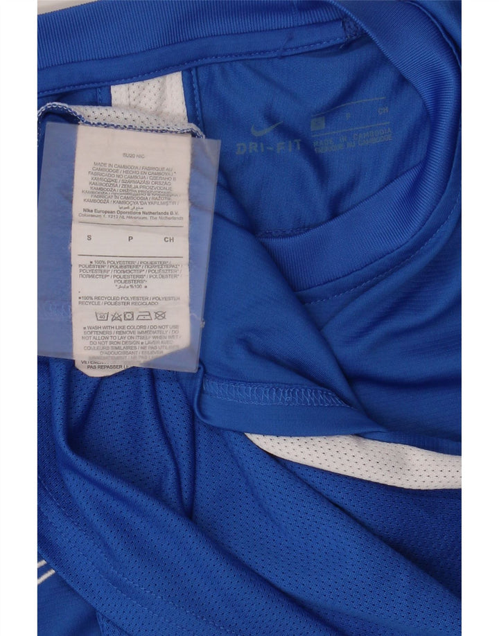 Nike Mens Dri Fit T-Shirt Top Small Blue Colourblock Polyester