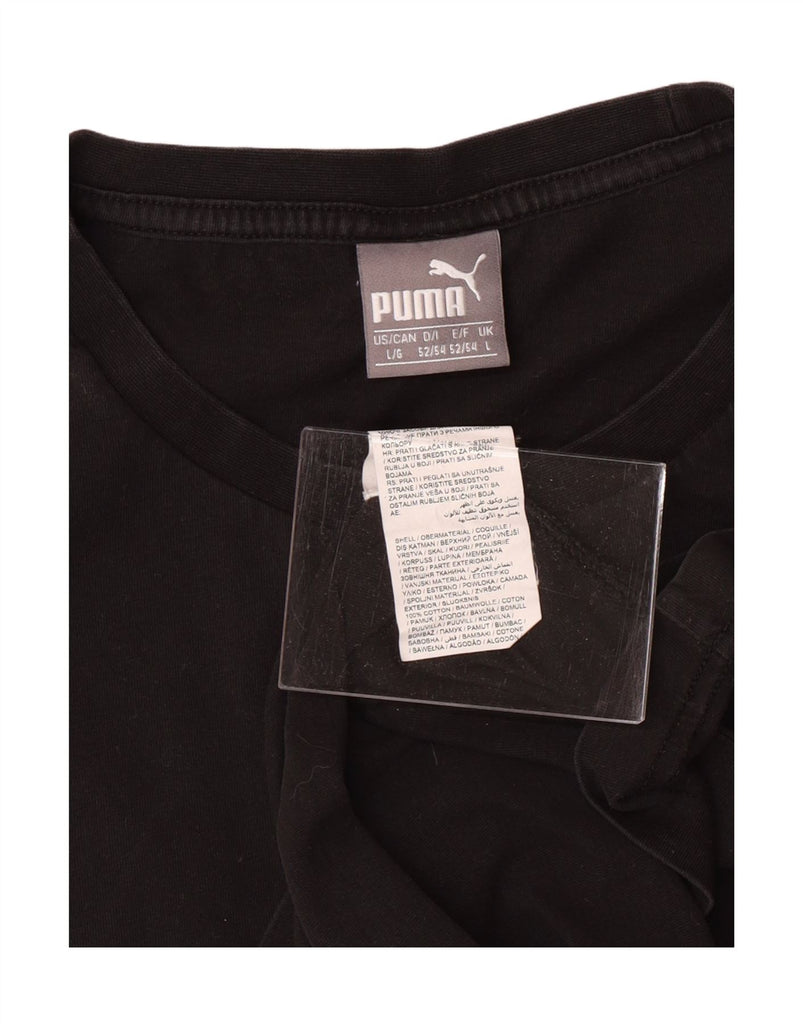 PUMA Mens Graphic T-Shirt Top Large Black Cotton Vintage Puma and Second-Hand Puma from Messina Hembry 